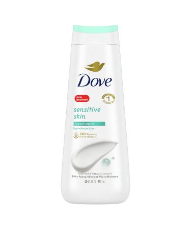 Dove Body Wash Sensitive Skin Hypoallergenic  Paraben-Free  Sulfate-Free  Cruelty-Free  Moisturizing Skin Cleanser Effectively Washes Away Bacteria While Nourishing Skin 20 oz Unscented 22 Fl Oz (Pack of 1)