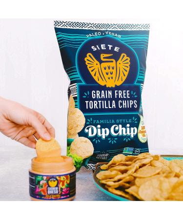 Siete Grain-Free Tortilla Chips 5oz (Pack of 3) - Gluten-Free, Whole30, Paleo, Vegan, Non-GMO - Salted Dip Chips - Buy Online on GoSupps.com