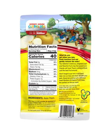 Brothers-All-Natural Disney Junior Freeze Dried Fruit Crisps Variety Pack - 12 Pack (4.44 oz) | Healthy Snack for Kids - Buy Online on GoSupps.com