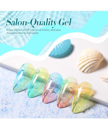 10ml UV Nail Polish Set - Translucent Pastel Gel for DIY Nail Art | Born Pretty Spring Summer Collection - Blue Red Green Yellow Pink Jelly Effect - Buy Online on GoSupps.com