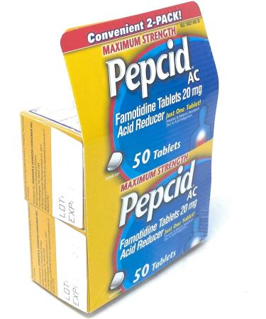 Pepcid AC Maximum Strength Tablets - 2 Pack (100 Count) - Acid Reducer - Buy Online on GoSupps.com