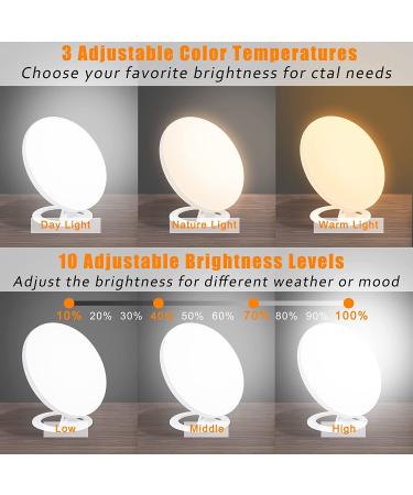UV-Free Light Therapy Lamp | 10000-38600 Lux LED Daylight Sun Lamp | 3 Color Temperature Options | 10 Brightness Levels | 75 Rotatable Stand | Ideal for Rainy Season | Orange - Buy Online on GoSupps.com