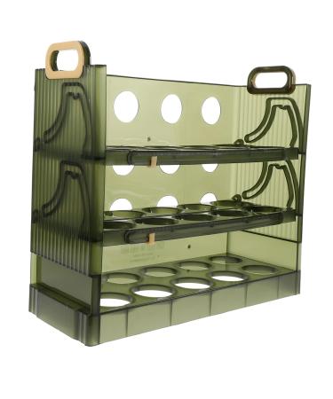 GRIRIW 30 Grid Egg Holder Egg Storage Box Plastic Eggs Plastic Tray Fridge Egg Organizer Egg Rack Clamshell Timing Egg Box 1