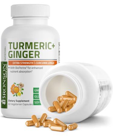 Bronson Turmeric + Ginger Extra Strength Joint Health & Digestion Support with BioPerine, Non-GMO, 60 Vegetarian Capsules Turmeric and Ginger 60 Count (Pack of 1) - Buy Online on GoSupps.com