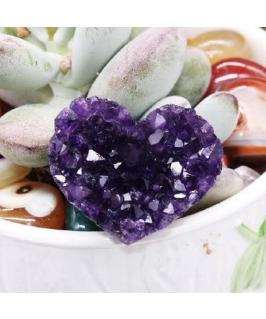 Natural Heart Shape Amethyst Quartz Crystal Cluster Geode Gemstone Specimen Collections Home Decor Valentine's Day Gift 2-3cm Rocks (Size : 3-4cm) - Buy Online on GoSupps.com