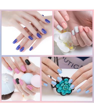 Queekay 12 Sheets Solid Color Nail Stickers Glitter Nail Polish Strips Self Adhesive Nail Polish Stickers Manicure Full Nail Wrap DIY Color Nail Decor for Women Nail Art(Pastel Color) - Buy Online on GoSupps.com