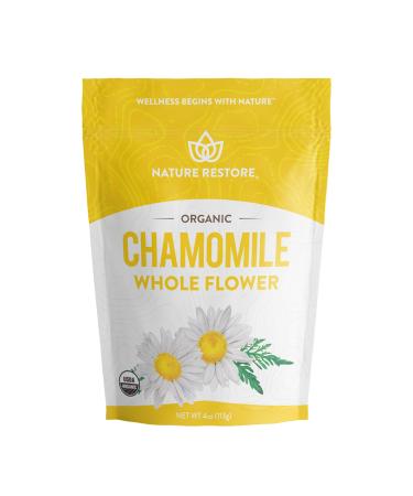 Organic Chamomile Whole Flower, Loose Leaf, Tea Leaves, 4oz (Packaging may vary)