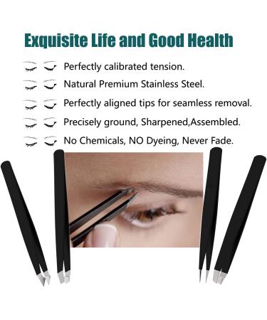 Premium LUDOUPIER 4+1 Tweezers Set with Travel Case - Precision Anti-Rust Alloy for Eyebrows & Ingrown Hair Removal - Buy Online on GoSupps.com