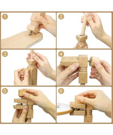 Adjustable Embroidery Hoop Stand | Hands-Free Cross Stitch Holder | Easy-to-Use Embroidery Tool for Needlework and Crafts | 13.3-19.6inch Height - Buy Online on GoSupps.com