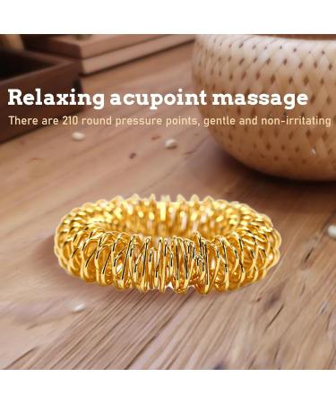12-Piece Acupressure Ring Set: 6 Golden & 6 Silver Finger Massage Rings for Stress Relief & Pressure Reduction - Buy Online on GoSupps.com