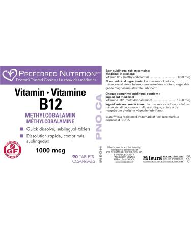 Preferred Nutrition - Vitamin B12 methylcobalamin 1000 mcg 90 Tablets - Buy Online on GoSupps.com