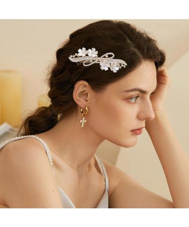 Flower Hair Accessories - White Daisy Hair Clips Rhinestone Daisy Hair Accessories Bride's Wedding Flower Hair Clips Hair Flowers for Women Flower Hair Accessories for Ladies Women and Girls - Buy Online on GoSupps.com