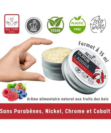 Exfoliating Lip Scrub With Chili Pepper For Rosy Lips - 15ml Natural Formula Organic Forest Fruit Flavor Zero Waste Vegan Made In Italy - Buy Online on GoSupps.com