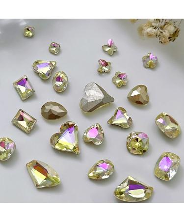 FEIlei 10x Water Droplet Nail Charms Pointed Back Nail Art Charm Heart Nail Rhinestones - Buy Online on GoSupps.com