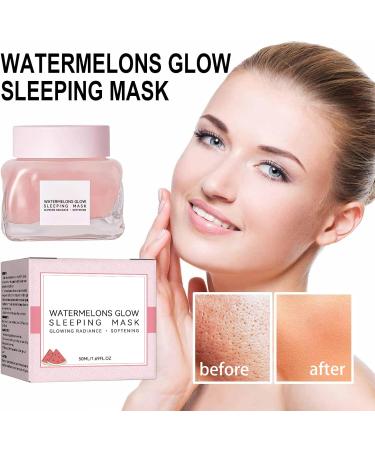 Nmbol Watermelon Sleep Mask 50 ml*2 Watermelon Skincare Phosphorescent Skin Care melon Glow Niacinamide Moisturize Lightening Serum Hydrate And Lightening - Buy Online on GoSupps.com