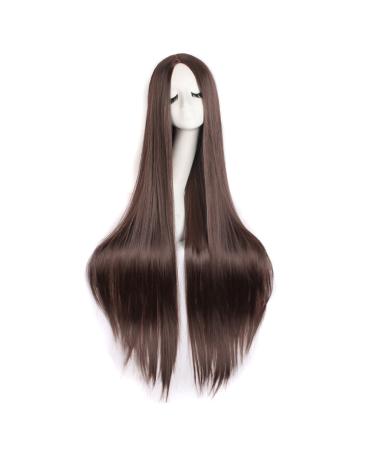 MapofBeauty 40"/100cm Natural Soft Straight Long Cosplay Wig (Dark Brown) - Buy Online on GoSupps.com