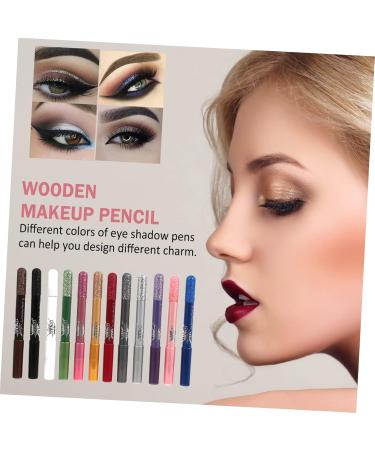 WOONEKY 12pcs Pearlescent Eyeshadow Pencil Cosmetic Eyeliner Shimmer Eyeliner Glitter Gel Makeup Powder - Buy Online on GoSupps.com