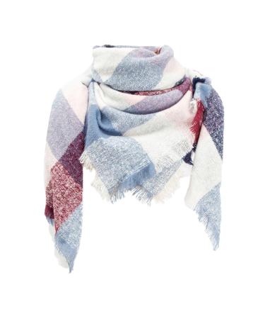 Triangular Scarf Ladies Cashmere Scarf Soft Wrap Triangle Scarf Scarves for All Seasons Women Autumn Winter Cashmere One Size Blue