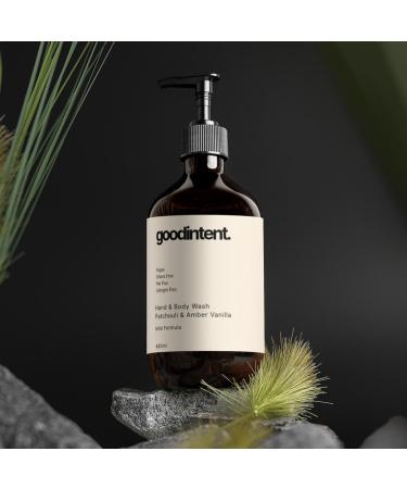 Good Intent Hand & Body Wash - Patchouli & Amber Vanilla Hydrating 490 ml - Buy Online on GoSupps.com