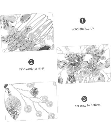 DOITOOL Zinc alloy wedding hair accessories headgear rhinestones flower hair comb the flowers bride hair comb bridal hair side comb Iron sheets wedding hair side comb hair - Buy Online on GoSupps.com