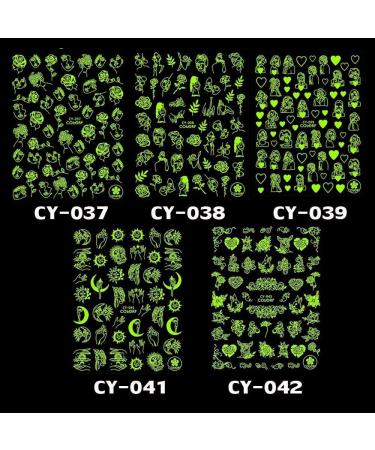 Nail Art Decoration Slider DIY Nails Decals Face Abtract Luminous 3D Nail Sticker Flower Design(CY-039) - Buy Online on GoSupps.com