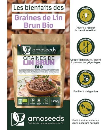 Organic Brown Flax Seeds 1kg | Whole Gluten Free Sources of Omega 3 | Premium Quality - Buy Online on GoSupps.com