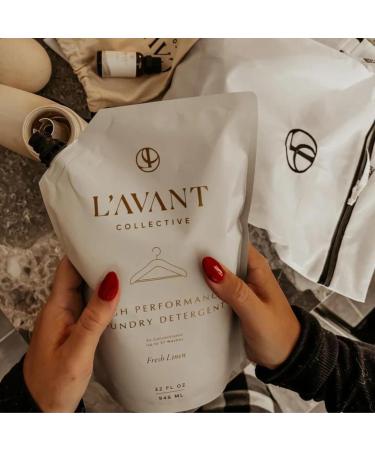 Lavant Collective High Performing Laundry Detergent Refill Pouch - Ultra Concentrated Deep Cleaning Soap with Geranium Ylang Ylang & Bamboo - Fresh Linen Scent - 32 Oz for Luxury Washing - Buy Online on GoSupps.com
