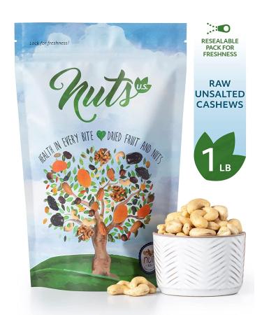 NUTS U.S. Raw Unsalted Cashews - Whole Kernels, No Shell - 1 lb Pack | Fresh, Unroasted, Natural Bulk Cashews - Buy Online on GoSupps.com