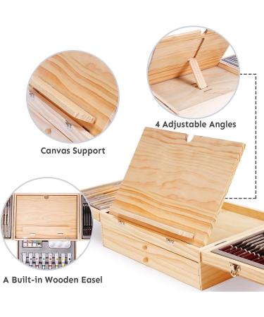 85 Piece Deluxe Wooden Art Set with Easel and Drawing Pads - Creative Gift Box for Teens & Adults | Art Supplies Kit for Painting & Drawing - Buy Online on GoSupps.com