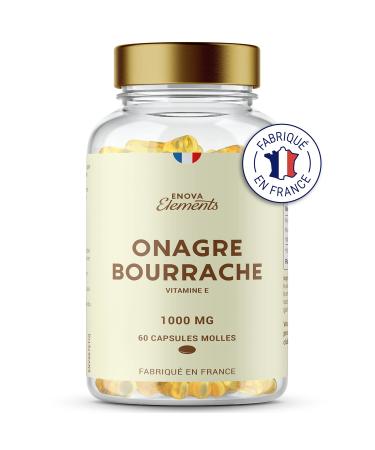 Evening Primrose Borage + Vit E | Borage Oil Cold Pressed Evening Primrose Oil | Hormonal Balance Women Menopause and PM Syndrome | Skin | 1000MG | 60 Capsules | Made in France