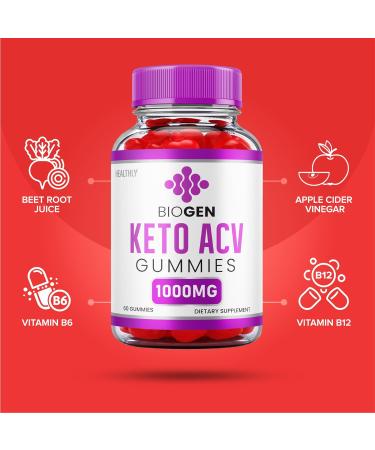 Biogen Keto ACV Gummies with B12 & Beet Root Juice - 60 Gummies - Buy Online on GoSupps.com