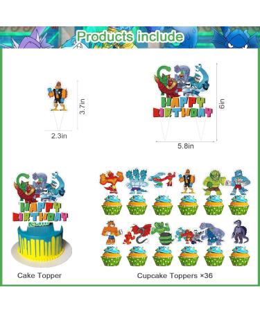 Goo Jit Zu Heroes Birthday Party Cake Topper 37Pcs Cartoon Goo Jit Zu Heroes-themed Birthday Party Supplies Cupcake Decorations for Kids - Buy Online on GoSupps.com