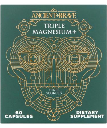 Ancient + Brave Triple Magnesium Capsules 30 Servings Triple Magnesium Complex for Women Energy and Relaxation Support Nervous System and Mood Balance Vegan for Daily Wellbeing Magnesium 3 in 1 - Buy Online on GoSupps.com