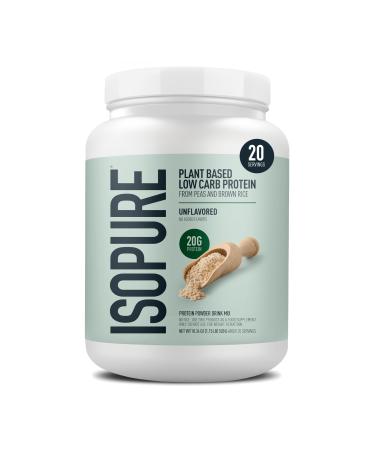 Isopure Plant-Based Protein Powder Lactose Free Gluten Free With Iron Unflavored 20g Plant Protein Per Serving 1.15 Lbs 20 Servings Unflavored 1.15 Pound (20 Servings Pack of 1)