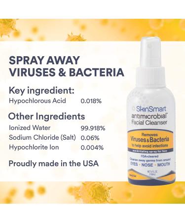 SkinSmart Facial Cleanser Spray - 3 Pack Hypochlorous Spray for Maskne & Virus Protection, 2 oz Travel Size - Buy Online on GoSupps.com
