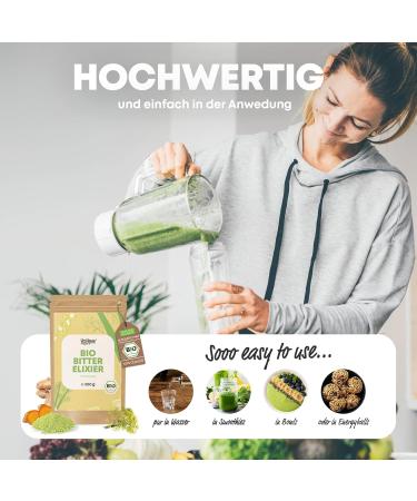 Organic Bitter Substances Powder - 300 Portions | Hildegard von Bingen & Ayurveda | Green Powder | DE- KO-001 | Bitter Elixir Bio - International Shipping - Buy Online on GoSupps.com
