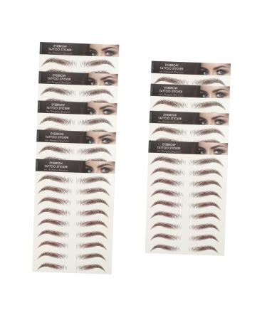 Balacoo 9 Sheets Waterproof Eyebrow Stickers Fake Eyebrow Stickers Artificial Eyebrow Template Make up 6d
