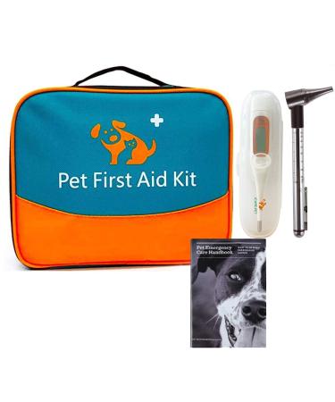 Pet First Aid Kit for Dog, Cat, Rabbit and Other Animal,with Thermometer, Syringe, Otoscope, Perfect for Home Care and Outdoor Travel Emergencies