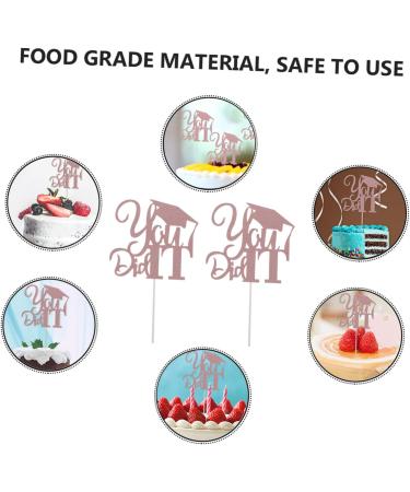 COLLBATH 10pcs 2021 top hat Insert card paper cup dessert paper glitter food picks Cake Topper Socket gold cake picks decorate Trench digger letter cake baking paper Birthday Cake Golden 13x13.5cm - Buy Online on GoSupps.com