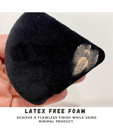 Zulfaye 2Pcs Velvet Triangle Powder Puff Set - Reusable Makeup Sponges for Pressed and Loose Powder Foundation - Black - Buy Online on GoSupps.com
