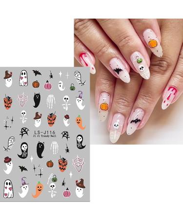 JMEOWIO 9 Sheets Halloween Cute Pumpkin Ghost Nail Art Stickers Decals Self-Adhesive Nail Supplies Nail Art Design Decoration Accessories - Buy Online on GoSupps.com