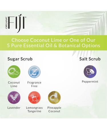 Organic Fiji Whole Body Scrub - Infused with Coconut Oil Exfoliating Sugar Scrub for Smooth and Soft Skin Exfoliates & Restores Skin's Natural Biosphere Coconut Lime 20 oz - Buy Online on GoSupps.com