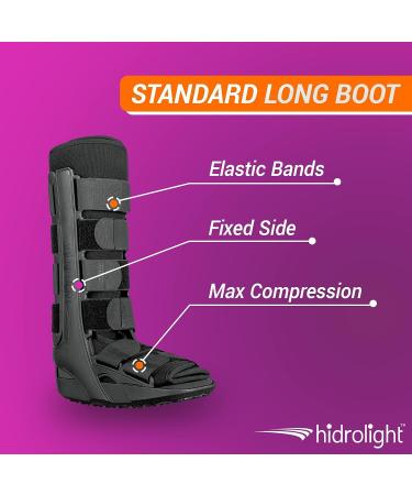 Long Immobilizing Boot - Fracture Support & Ankle Brace for Men & Women | Medical Supplies - Fits Left & Right - Large Black - Buy Online on GoSupps.com