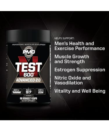 PMD Sports N-TEST 600 | Advanced Nitric Oxide Booster for Men | Lean Muscle & Strength Gains | Estrogen Suppression | 90 Veggie Caps - Buy Online on GoSupps.com
