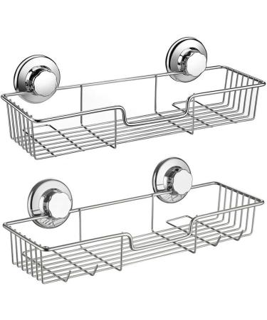 SANNO Suction Cups Shower Caddies 2 Soap Dishes Holder Large Shampoo Shower Gel Holder Bathroom Bath Organizer 4 - Buy Online on GoSupps.com