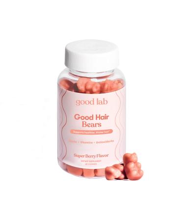 Good Lab Good Bear Hairs Gummy Vitamins for Hair Growth  Thickening & Anti-Thinning  with Biotin  Vitamin B12  C  D & Zinc  for Men & Women. All Hair Types. 60