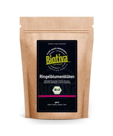 Biotiva Calendula Blossom Tea Organic 250 g - Calendula officinalis - Without additives - Vegan - Tested and Certified in Germany