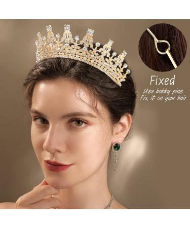 TOBATOBA Gold Tiara for Women - Rhinestone Metal Crown for Birthday, Prom, Quinceanera & Halloween Costumes | Princess Queen Headband for Mother's Day Gift - Buy Online on GoSupps.com