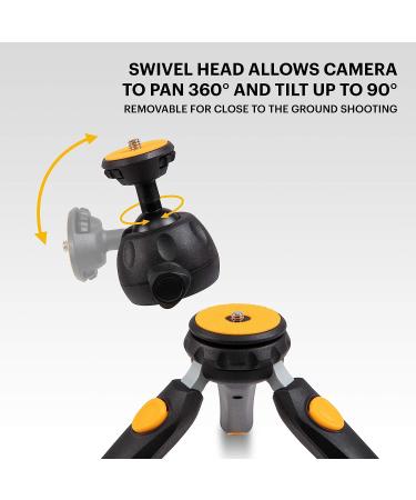 KODAK PhotoGear Mini Tripod with Remote | Compact 9 Tabletop Tripod & Selfie Stick Combo | Smartphone & Action Camera Adapters | Rubber Feet | E-Guide - Buy Online on GoSupps.com