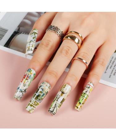 Makartt Nail Foil Transfer Sticker Kit - 10 Sheets Newspaper Style Nail Art, Self-Adhesive - Perfect for Creative Nail Designs - Buy Online on GoSupps.com